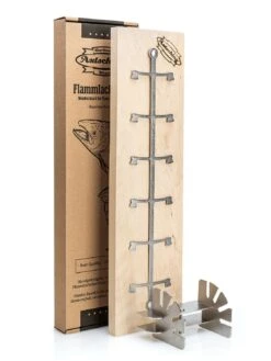 Axtschlag Flammlachsbrett Essential Line Birke - Schraubhalterung - Mit Halterung Für Feuerschalen Und Feuertonnen