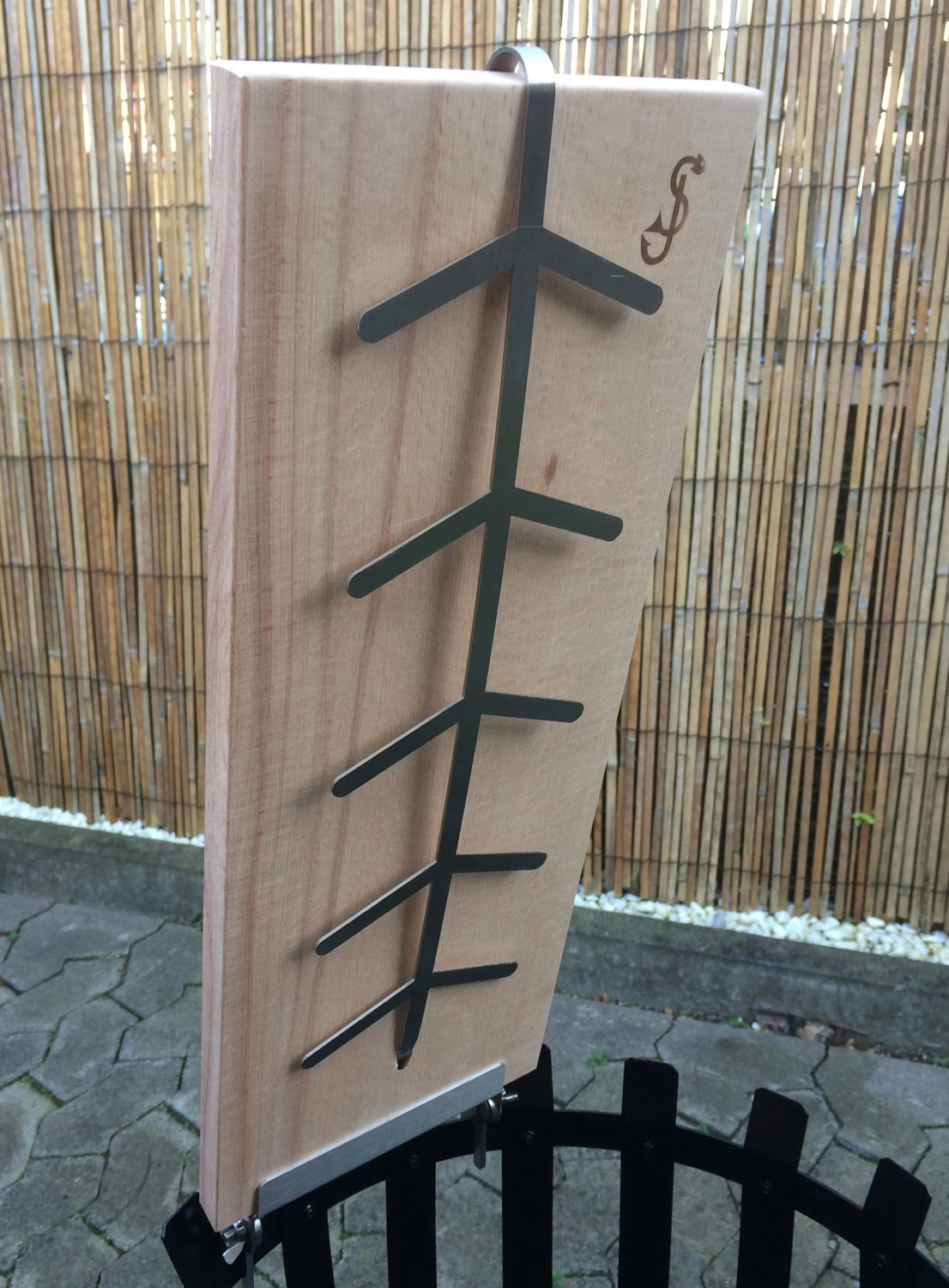 Flammlachsbrett Buche 190mm Klemm-Variante Mit 11mm Nut 4 Flammlachsbrett Buche 190mm Klemm-Variante Mit 11mm Nut – Bild 2