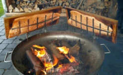 Flammlachsbrett Buche 190mm Schraub-Variante Mit 11mm Nut -GrillWerk Verkäufe Flammlachsbrett Anwendung Feuerschale