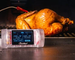 GrillEye MAX - Smart WiFi Grillthermometer Mit Cloud Funktion - Intant-Thermometer +/-0,1°C Präzise ( Grill Eye ) - Inkl. 2 IRIS Probe Temperaturfühler -GrillWerk Verkäufe GrillEye Smart Thermometer Display Fuehler 2