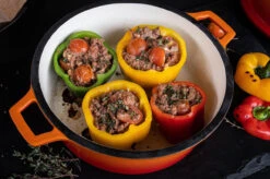 Grillfürst Emaillierter Dutch Oven Ohne Füsse DO7,5 - Orange -GrillWerk Verkäufe Grillfuerst Dutch Oven farbig Beispiel DO7 5 orange Mood Paprika