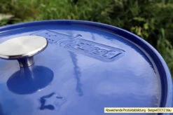 Grillfürst Emaillierter Dutch Oven Ohne Füsse DO7,5 - Blau -GrillWerk Verkäufe Grillfuerst Dutch Oven farbig DO12 blau Deckel