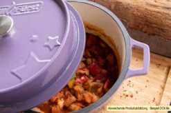 Grillfürst Emaillierter Dutch Oven Ohne Füsse DO6 - Blau -GrillWerk Verkäufe Grillfuerst Dutch Oven farbig emailliert lila Beispiel DO6 2