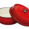 Grillfürst Emaillierter Dutch Oven Ohne Füsse DO4 - Rot -GrillWerk Verkäufe Grillfuerst Dutch Oven ohne Fuesse DO4 rot offen