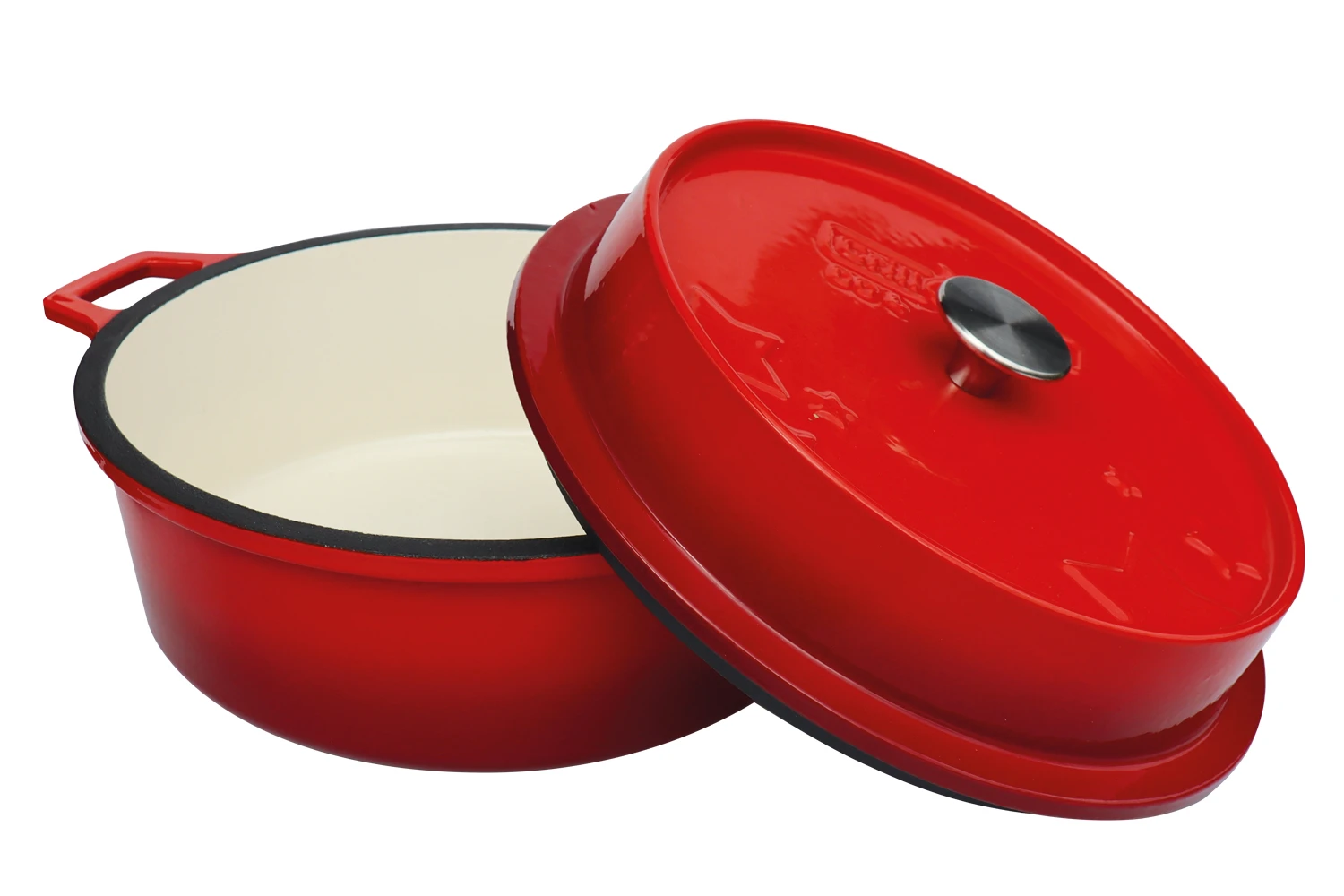 Grillfürst Emaillierter Dutch Oven Ohne Füsse DO4 - Rot 3 Grillfürst Emaillierter Dutch Oven Ohne Füsse DO4 - Rot