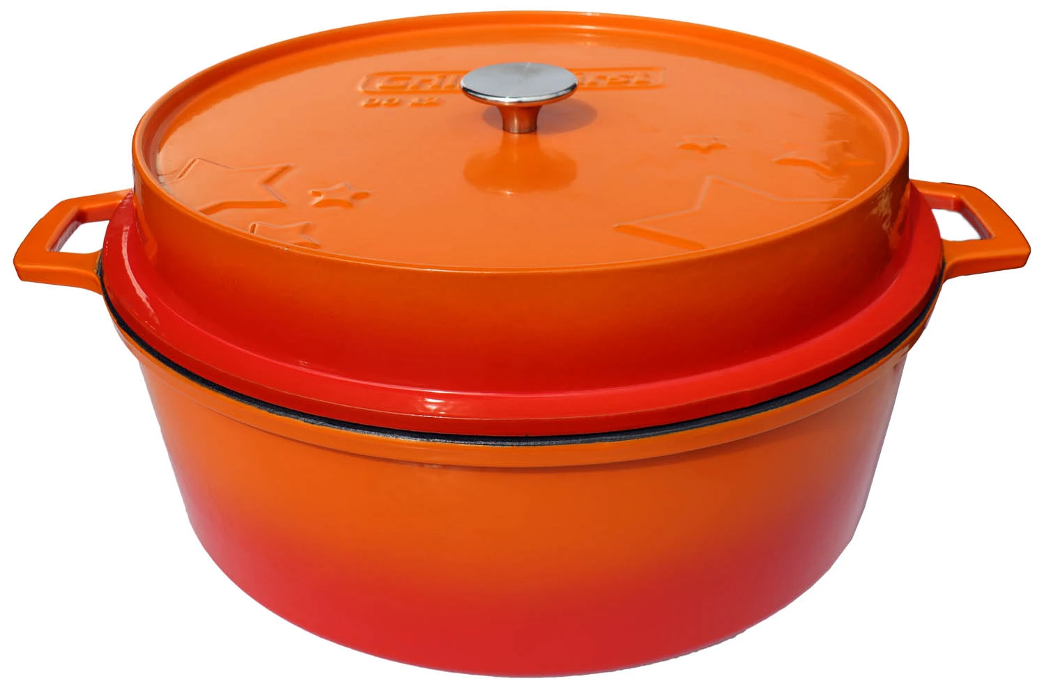 Grillfürst Emaillierter Dutch Oven Ohne Füsse DO12 - Orange 4 Grillfürst Emaillierter Dutch Oven Ohne Füsse DO12 - Orange – Bild 2