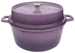 Grillfürst Emaillierter Dutch Oven Ohne Füsse DO6 - Lila -GrillWerk Verkäufe Grillfuerst Gusseisentopf emailliert DO6 lila