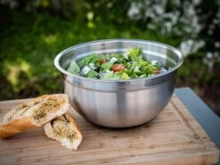 Grillfürst BBQ 3er Edelstahlschüssel Set Mit Glasdeckel -GrillWerk Verkäufe Grillfuerst Salatschuessel Grillsalat