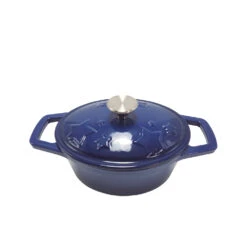 Grillfürst Dutch Oven Sternentöpfchen / Gusseisen Bräter - Emailliert - S - Blau