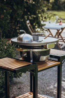 Monolith Trolley Inkl. Seitentische - ICON / Junior -GrillWerk Verkäufe Monolith Trolley Icon Keramikgrill Feuerplatte