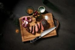 Napoleon President's Edition Schneidebrett Holz Inkl. PRO Chefmesser -GrillWerk Verkäufe Napoleon Schneidebrett Chefmesser Fleisch schneiden